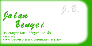 jolan benyei business card