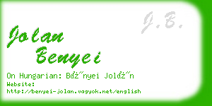 jolan benyei business card